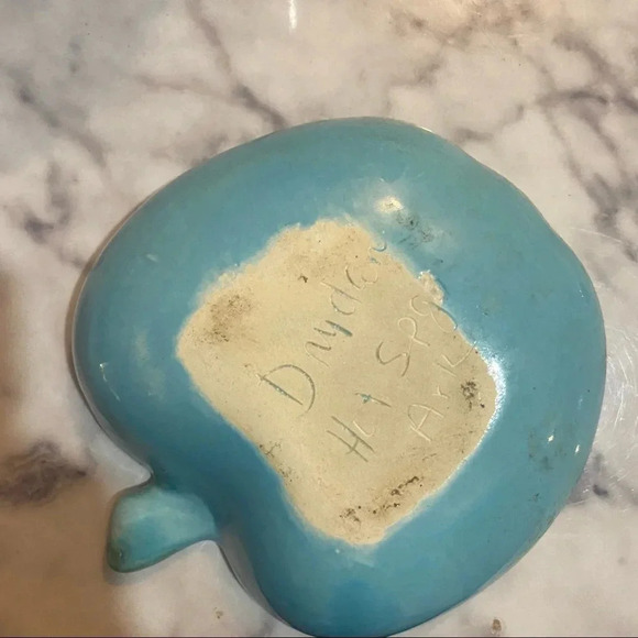 DRYDEN Ovenware Large APPLE Baking Dish Ozark Frontier Blue & Green Dish Vintage - Picture 6 of 7